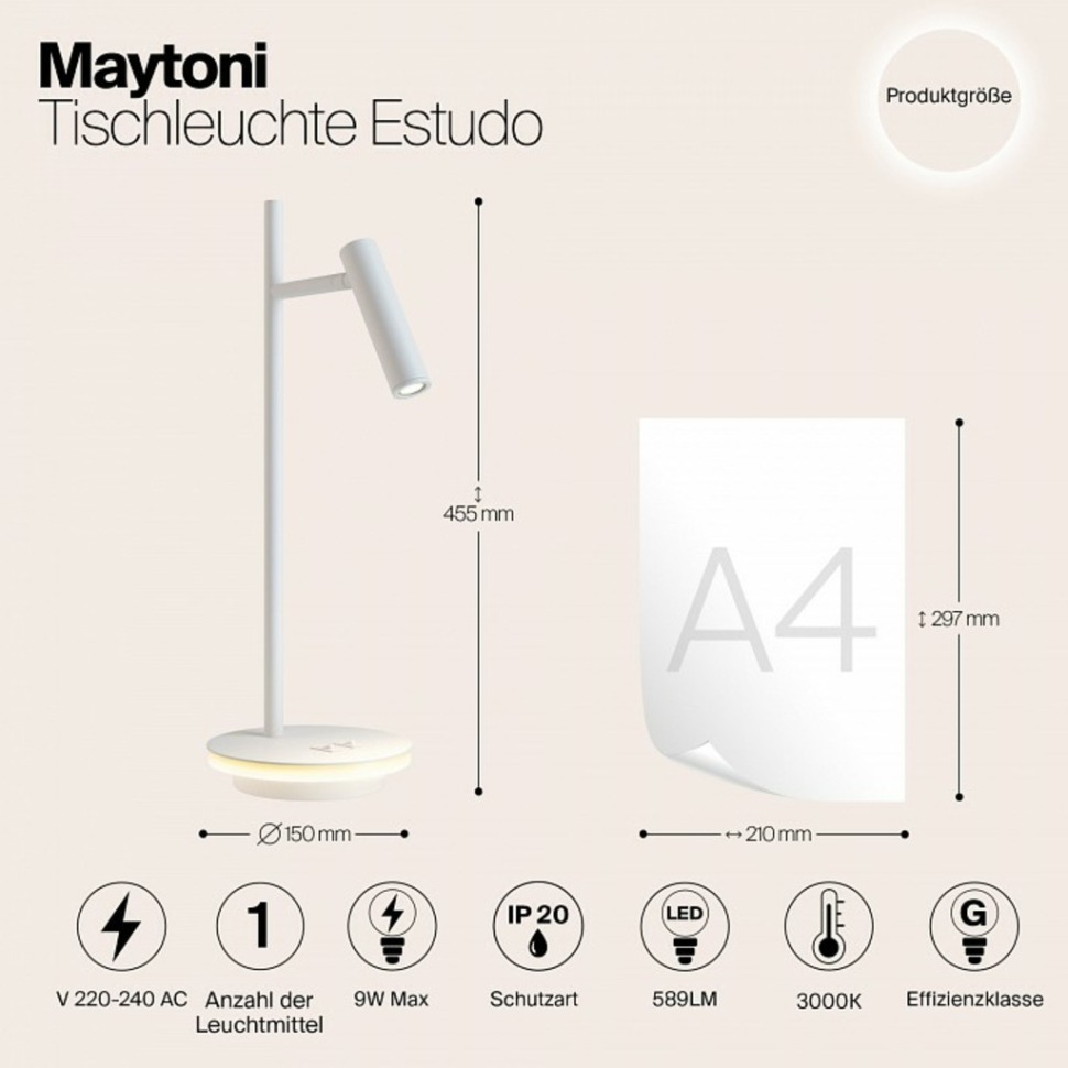 Фото Настольная лампа офисная Maytoni Эстудо Z010TL-L8W3K MY_Z010TL-L8W3K - интернет-магазин МегаТерем в Москве