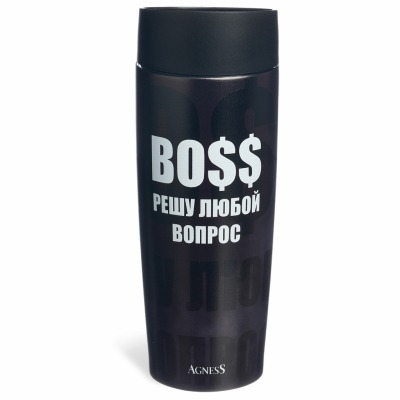 Термокружка agness  "boss" 360мл, колба нерж.сталь 18/10 (709-119) 