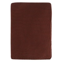 Плед из хлопка жемчужной вязки коричневого цвета из коллекции essential, 130х180 см (79034)