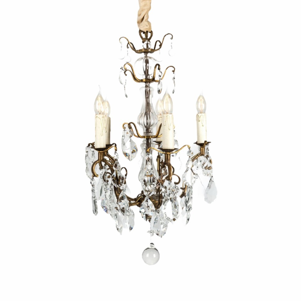 Фото Люстра ChandelierFlorence, бронза, стекло, gold/white, ROOMERS FURNITURE - интернет-магазин МегаТерем в Москве