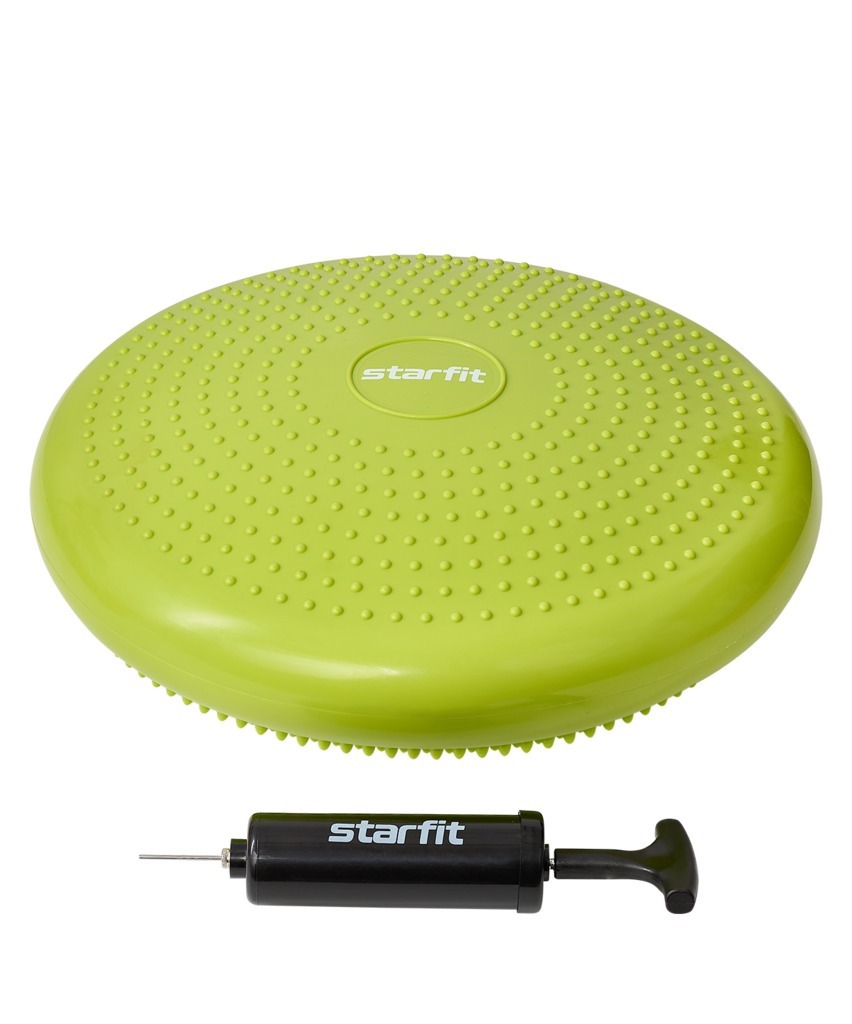 Фото БЕЗ УПАКОВКИ Диск балансировочный STARFIT BP-104, с насосом, массажный, лаймовый (2113723) - интернет-магазин МегаТерем в Москве