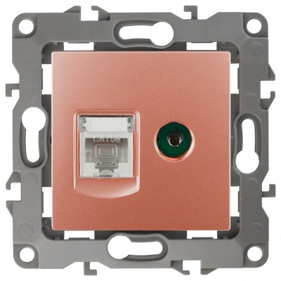 ТВ-розетка и розетка Ethernet RJ-45 без рамки Эра Эра 12 12-3110-14 ER_B0027449