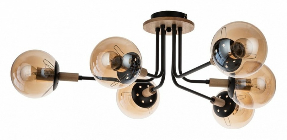 Фото Люстра на штанге Arte Lamp Oxford A2716PL-6BK AR_A2716PL-6BK - интернет-магазин МегаТерем в Москве