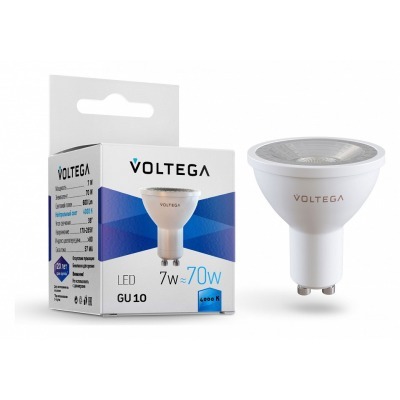 Лампа светодиодная Voltega Софит (Sofit) GU10 линзованный (Lens) GU10 7Вт 4000K 7061 VLG_7061