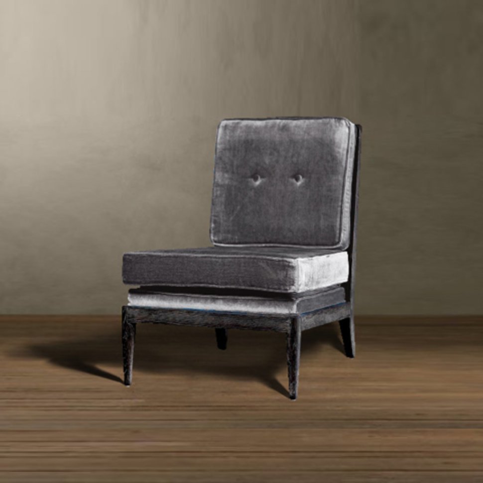 Фото Кресло Лоран FC9970-OAK/V063, каркас массив дуба, обивка бархат, grey, ROOMERS FURNITURE - интернет-магазин МегаТерем в Москве
