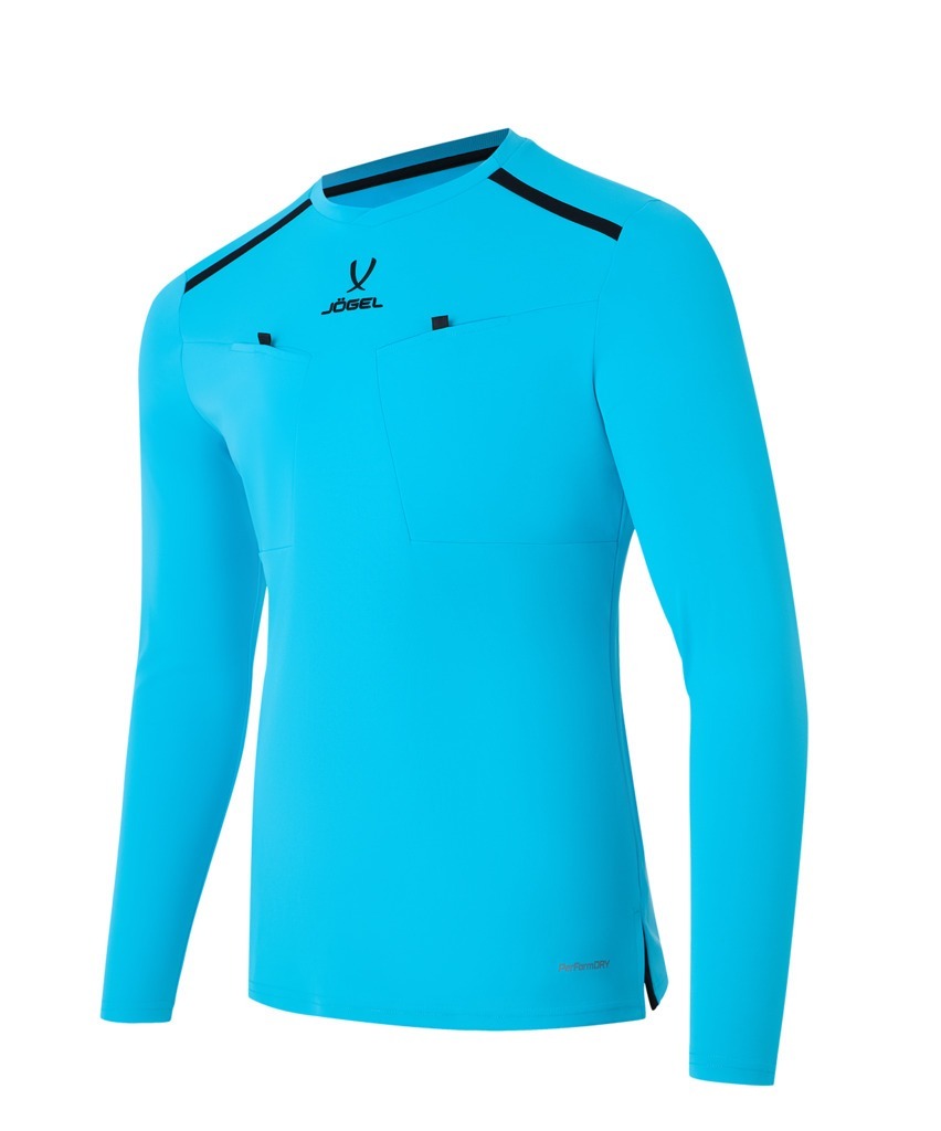 Фото Футболка судейская с длинным рукавом JOGEL DIVISION PerFormDRY Referee LS Tee, голубой (2123304) - интернет-магазин МегаТерем в Москве