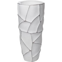 Кашпо d30*69см белое с серебром (TT-00006498)