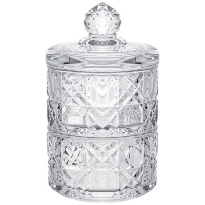 Емкость для хранения lefard с крышкой 2 яруса "gem" 8*14 см, 180 мл (каждая) (691-083) 