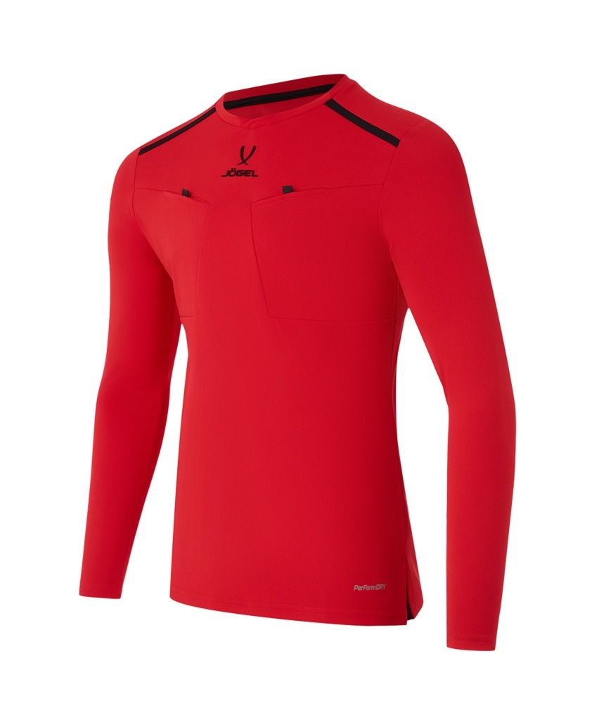 Фото Футболка судейская с длинным рукавом JOGEL DIVISION PerFormDRY Referee LS Tee, красный (2123310) - интернет-магазин МегаТерем в Москве