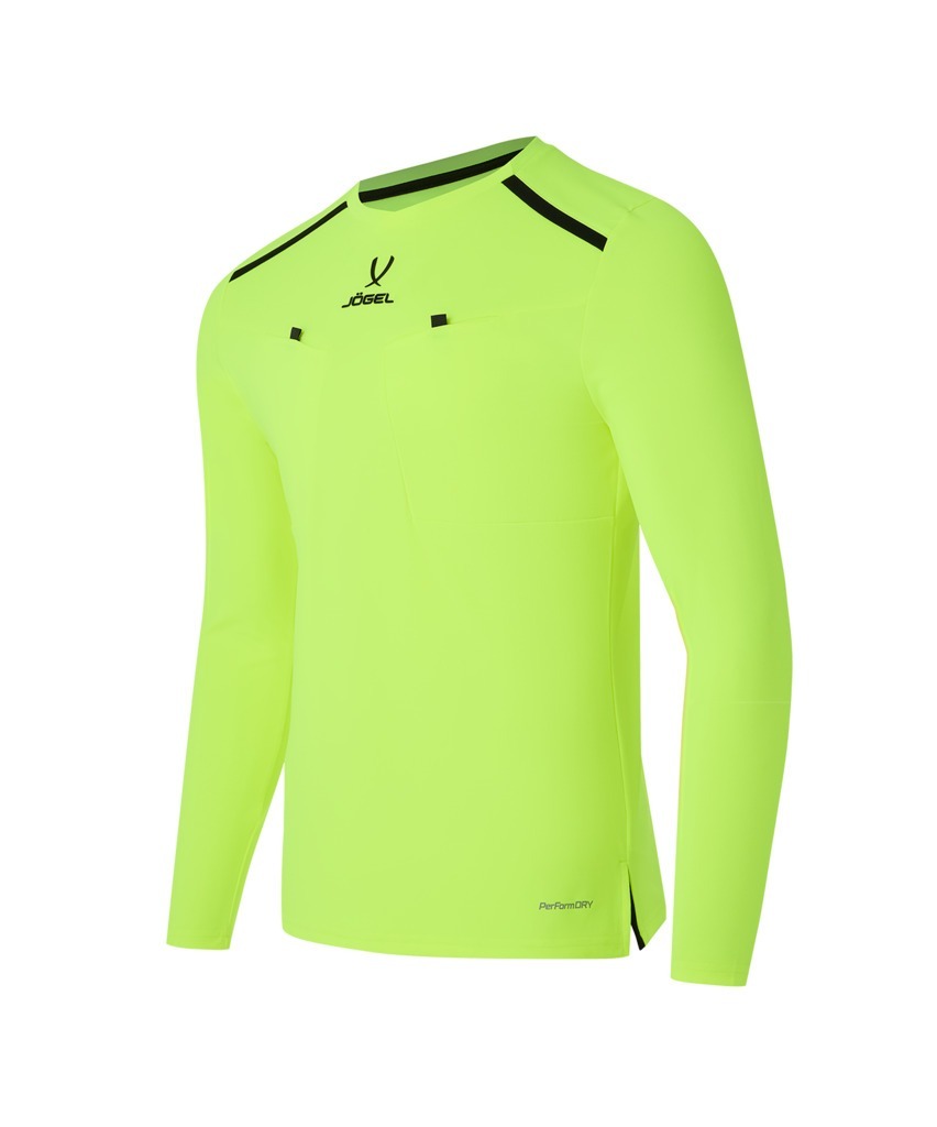 Фото Футболка судейская с длинным рукавом JOGEL DIVISION PerFormDRY Referee LS Tee, желтый неон (2123316) - интернет-магазин МегаТерем в Москве