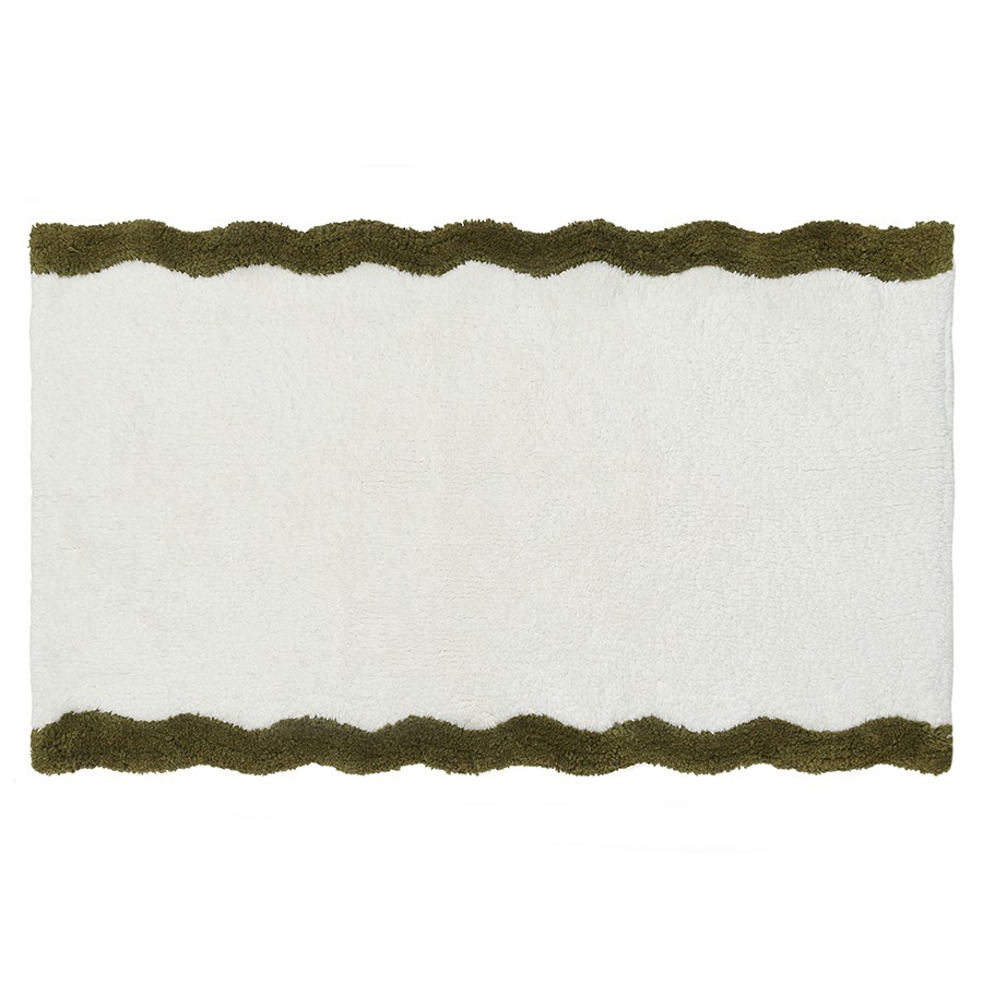 Фото Коврик для ванной с кантом оливкового цвета из коллекции trendy ruffles, 50x80 см (79228) - интернет-магазин МегаТерем в Москве