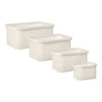 Набор из 4-х корзин для хранения sustainable collection, молочный (78512)