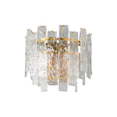 Бра Лёд (Ice) рифленое стекло/латунь L19*W36*H32см (TT-00009500)