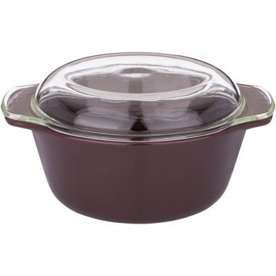 Форма для запекания со стеклянной жаропрочной крышкой agness 28*23*13,4см 2,5л коричневая (189-314) 